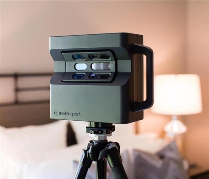 A matterport camera in a room